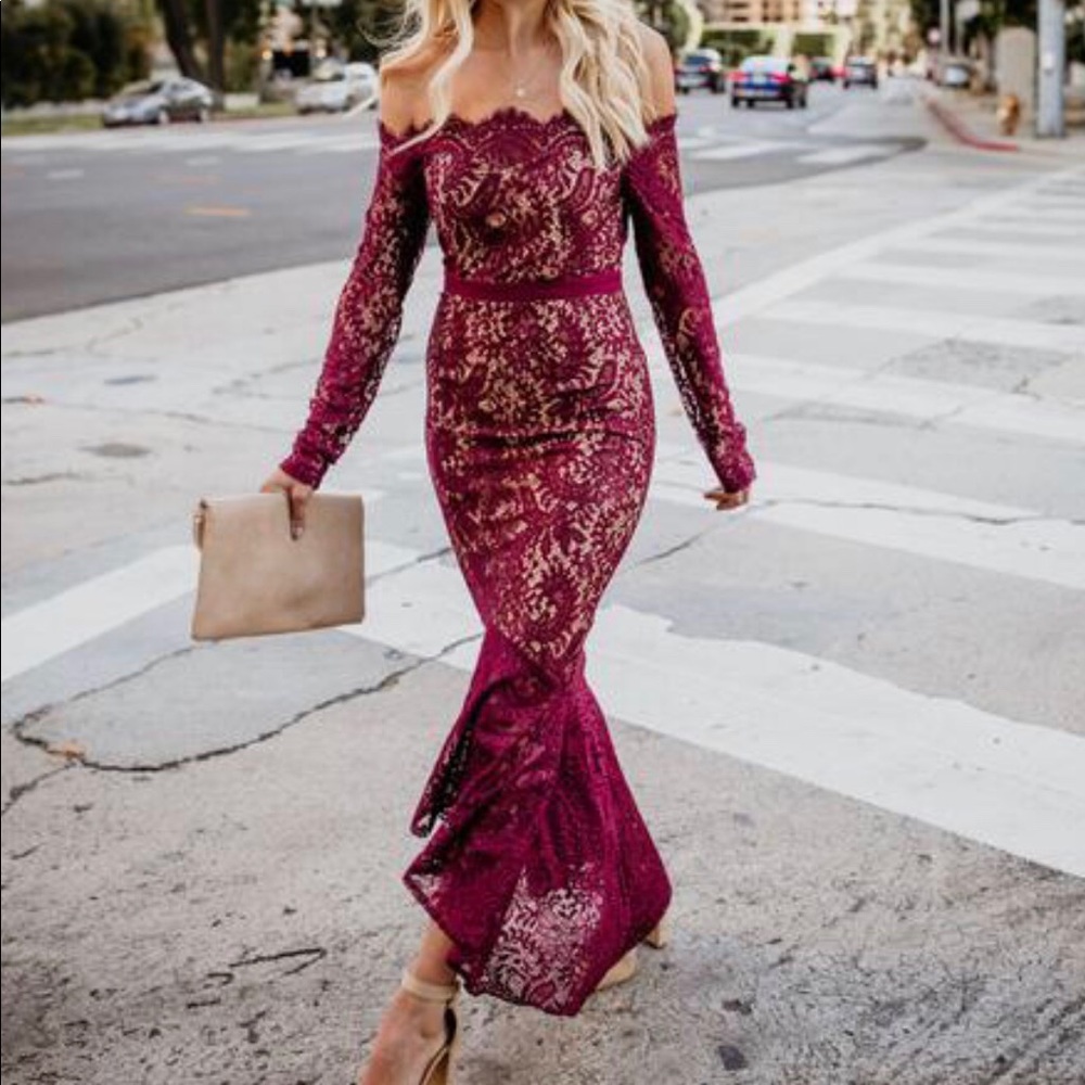 Vici lace off the shoulder dress